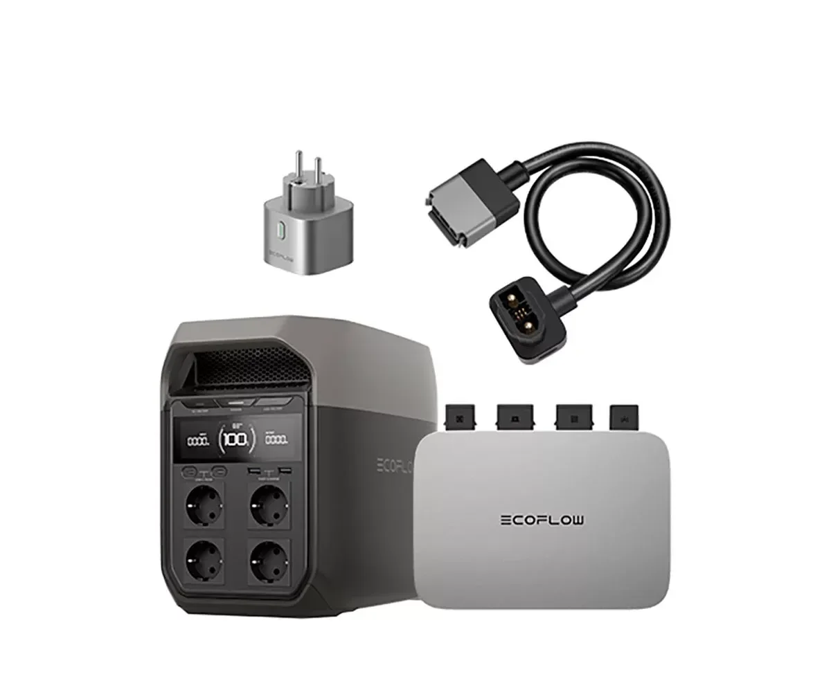 DELTA 3 + Ecoflow Powerstream Microinverter 800W + Enchufe inteligente EcoFlow + PowerStream River Cable (0.5m)